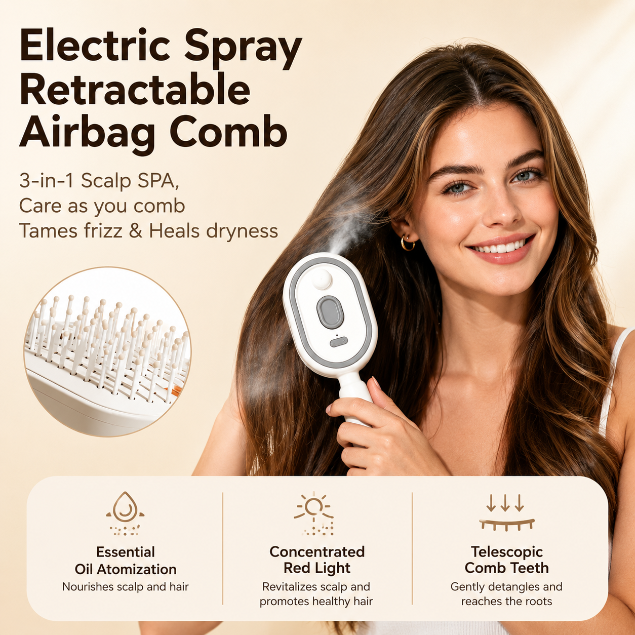 SteamGlow™ 5-in-1 Nano Mist Hair Therapy Brush